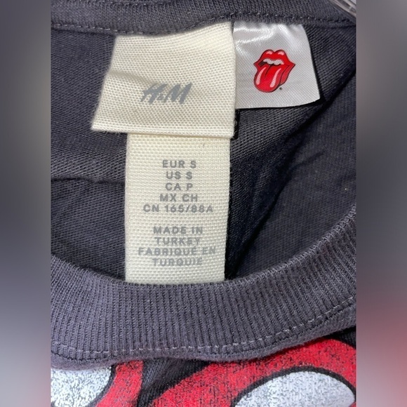 H&M Women's Casual The Rolling Stones Logo Gray Short Sleeve T-Shirt Top Small - Picture 11 of 11